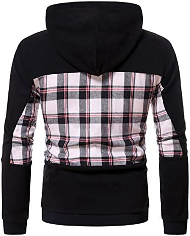 Wytong Hoodies Sweothirts for Men Casual Sport Top Color Block Checked Pullover moletom com capuz