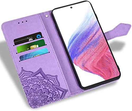 Compatível com a caixa da carteira Samsung Galaxy A53 5G 2022 e do protetor de tela de vidro temperado Casos de telefone
