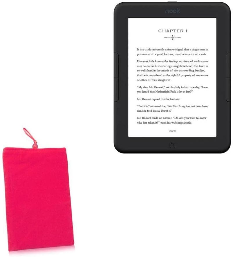 Caixa de ondas de caixa compatível com Barnes & Noble Nook Glowlight 4e - bolsa de veludo, manga de bolsa de tecido macio com cordão para barnes & nole Noble Glowlight 4E - Cosmo Pink