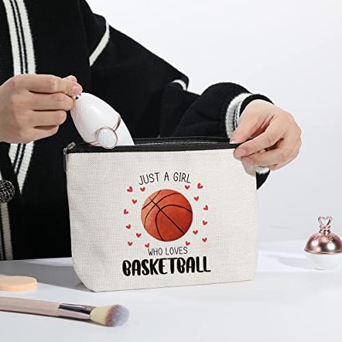 Presentes de basquete bolsa de basquete Gifts exclusivos para meninas, seu jogador de esportes de basquete feminino Presentes de aniversário para mulheres amiga mãe irmã - apenas uma garota que adora bolsa de higiene pessoal de viagens de basquete