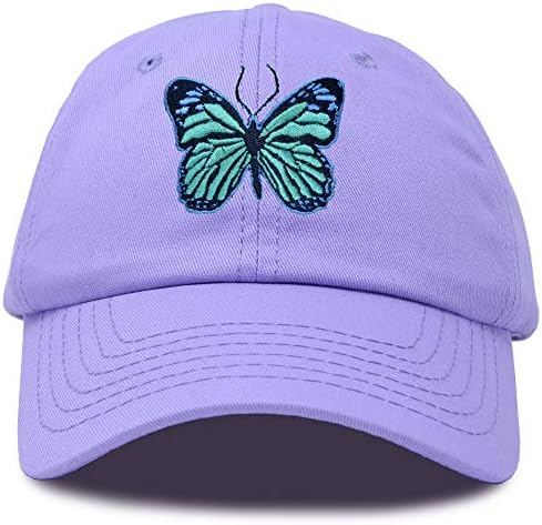 Dalix exótico azul chapéu de borboleta feminina presente bordado garotas bonés