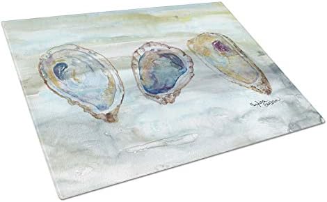 Tesouros de Caroline SC2001LCB Oysters Placa de corte de vidro de aquarela Grande, corte de vidro e serviço de vidro de