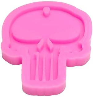 Moldes de silicone da cabeça do crânio de Halloween brilhantes para Halloween para colar de molde de argila de chaveiro de teclado