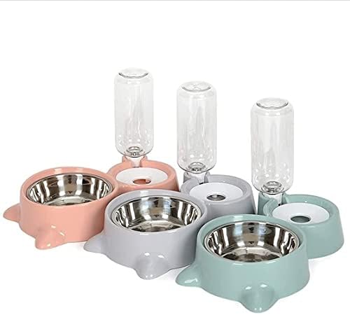 Tigelas automáticas de alimentador de cães, dispensador de água para animais de estimação com aço inoxidável tigela de gato gatinho bebendo prato de comida para cachorro pequeno de cachorro médio