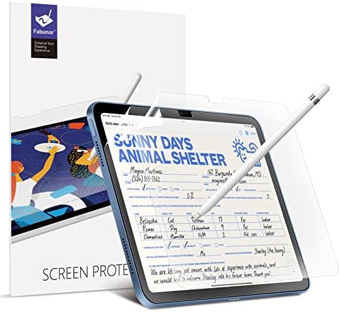 Fabunor [2 Pack PaperFeel Screen Protector Compatível com iPad 10ª geração 2022, filme de estimação fosco para desenhar e escrever como no papel, anti -brilho, compatível com a Apple lápis