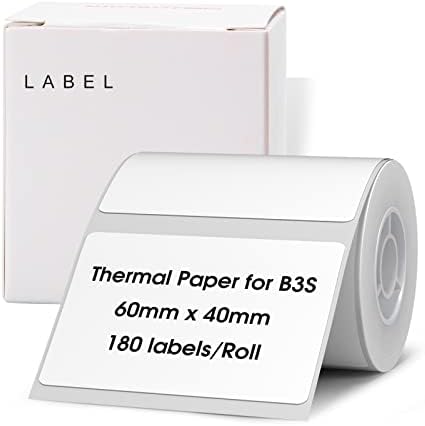 Niimbot Rótulo fabricante, impressora de etiqueta térmica B3S, fabricantes de etiquetas portáteis de 3 polegadas com rótulo branco de 70x40 mm e 60x40mm, impressora de etiqueta de barro para pequenas empresas, escritório, casa, correspondência
