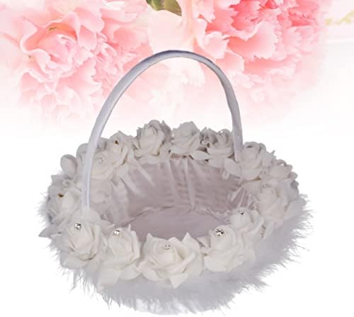 Abaodam cesto cestas de flores de flor das cestas de flores de flor de menina de noiva para pétalas de rosa Cerimônia de casamento