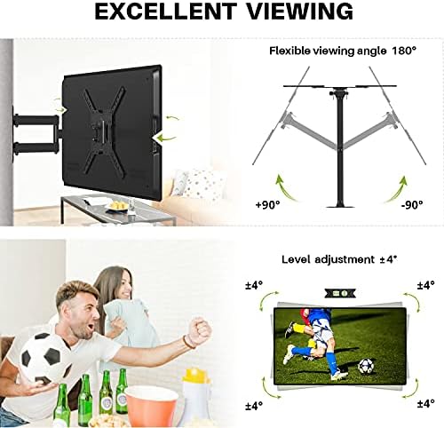 USX MOUNT XMM006-FULL Motion TV Monta para a maioria das TVs de 26 a 55 polegadas, até Vesa 400x400mm e 60 libras, montagem universal