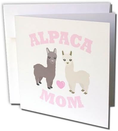 3drose Alpaca Mom - Cartão de felicitações, 6 por 6 polegadas