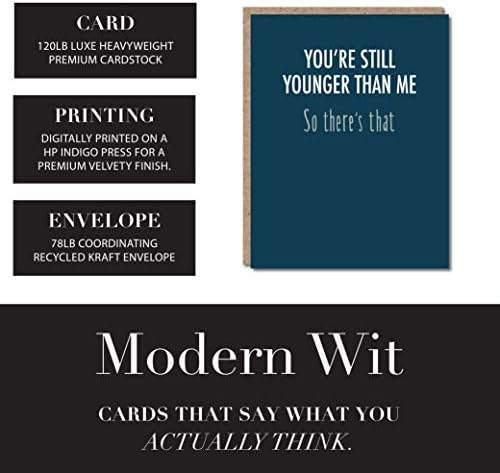 Wit Modern Cartões de aniversário engraçados para homens e mulheres, feliz aniversário para ele, um único cartão de felicitações