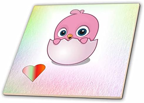 Imagem 3drose de adorável garota bebê rosa em fundo de gradiente e coração - azulejos