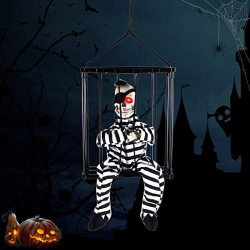 Akabsh Halloween Decoration Series Halloween Skeleton Prisioneler Horror Decoration, com funções de luz e som