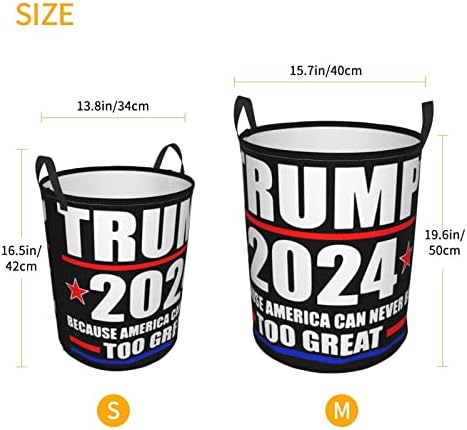 Trump 2024 Lavanderia cesto cestas de armazenamento circular