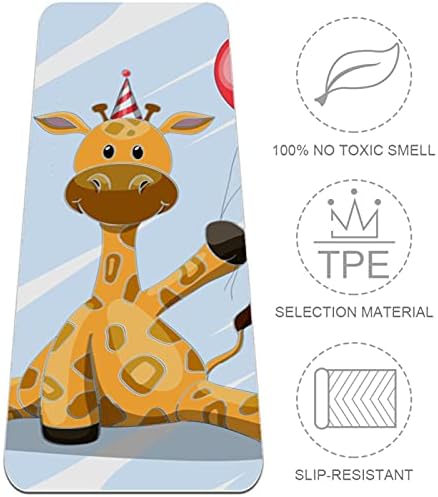 Siebzeh Cartoon Giraffe com balão premium grosso de ioga mato ecológico Saúde de borracha e fitness non Slip para