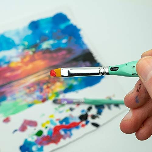 Pincéis de tinta com alça ergonômica - conjunto de pincel de tinta acrílico, conjunto de pincel de tinta aquarela de 10