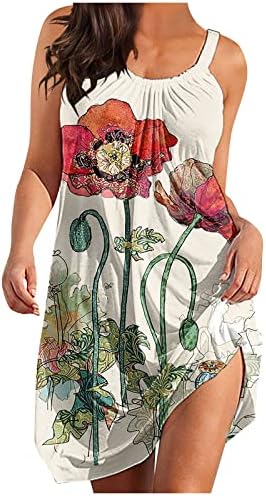 Vestidos de verão femininos, FLOR GRAPHIC IMPRESSO PLUS TAMANHO CREVELHO CAMISOLE CAMISOL CASual Vestres femininos Summer