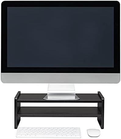Sawqf 42.49x24x14cm Monitor de computador Stand Glamp Desk TV Risers Risers de 2 camadas Organizador de armazenamento de mesa de braço