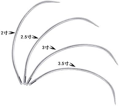 Saidian 2 Conjuntos 2 '' ' / 2.5' '' / 3 '' ' / 3.5' 'A agulhas de costura de couro curvo C A agulhas do tipo C para tela de couro reparando artesanato de tecelagem