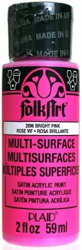 Pintura acrílica multi-superfície de Folkart em cores variadas, 2896, rosa brilhante