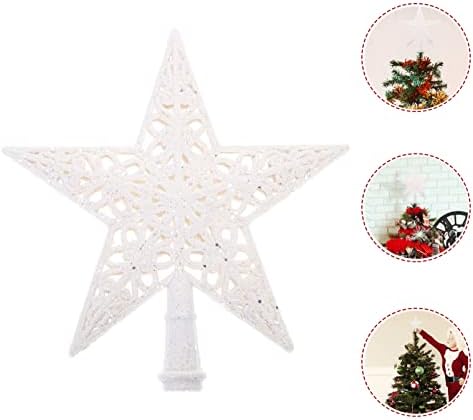 Gadpiparty 5 PCs em forma de estrela em forma de árvore brilhante decoração de árvore de Natal de Natal árvore de árvore decorativa do capota de natal, topper glitter de chapéu de chapéu