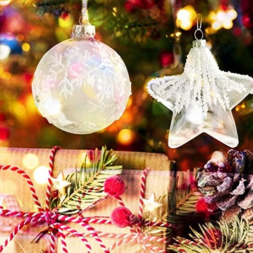 SPOOL 10mm 8cm/3in 9cm/3,5 em decoração de Natal Bola de vidro transparente incrustada com tijolos Bola de Natal