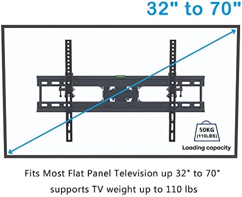 Parede da TV de aço inoxidável com montagem para a maioria das TVs curvas planas de 32 a 70 polegadas, suporte de parede de TV