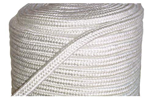 Vedação de corda de minglas - fibra de vidro quadrado com corda trançada junta 1/4 x 8 pés, alta densidade firme e fogão a fogão