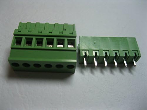 40 PCs Tipo de pinça reta de 6 via/pino de pin de 5,08 mm de parafuso conector de bloco de parafuso de parafuso 2edcd-5.08a-2edcv