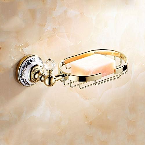 Cesta de sabão de cristal de latão decoração moderna decoração de banheiro dourado portador de sabão de banheiro acessórios