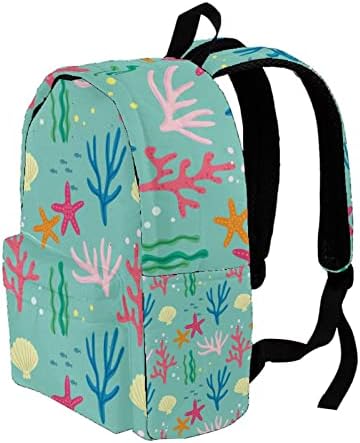 Mochila VBFOFBV para mulheres Laptop Backpack Back de viagens Casual, Life marinha de vieiras de cartoon Coral