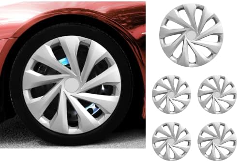 Snap 15 de polegada no Hubcaps Compatível com Toyota Corolla - Conjunto de 4 tampas de aros para rodas de 15 polegadas - cinza