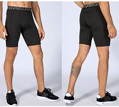 Compressão masculina com shorts com bolso de bolso de ginástica de ginástica de ioga