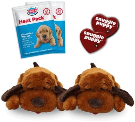 Smartpetlove original Snuggle Puppy Heartbeat Byled Toy for Dogs - Pet Ansity Relief and Calming Aid - Comfort Toy for Behavioral Training - Brown 2 pacote