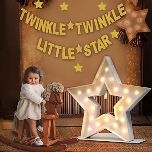 Twinkle Twinkle Little Star Decorações do chá de bebê, lâmpada de lâmpada Luzes de estrela para estrelas Full Stars Decoração,