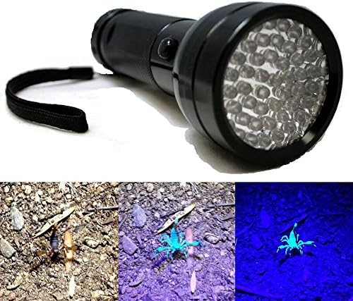 Bluedot Trading 51 UV LED LED Handheld Detector de escorpião Finder Blacklight Ultra Violet lanterna para urina para animais de estimação, manchas de animais de estimação/manchas secas, percevejos ou caça mineral.