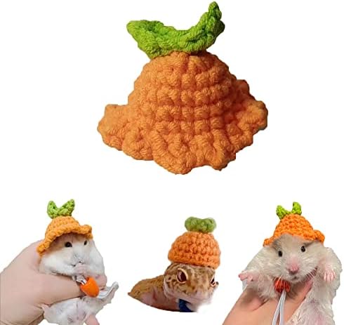 Mini chapéu de malha de mão com cinta ajustável para hamster de cobra lagarto -porco de porco de porco para animais