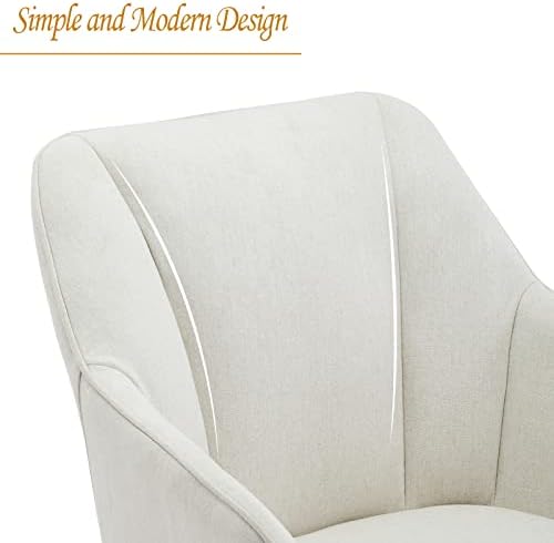 Cadeiras de jantar de tecido de linho tukailai Conjunto de 2 poltronas de destaque moderno com assento acolchoado,