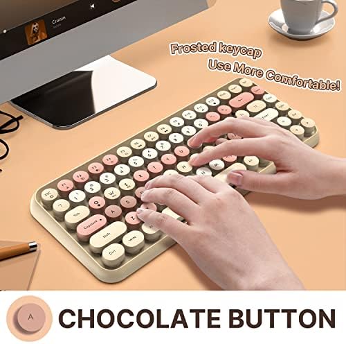 Felicon Wireless Bluetooth Teclado Mini-teclado portátil de 84 teclado compatível com Android, Windows, PC, Tablet-Dark, Perfer para teclados domésticos e de escritório