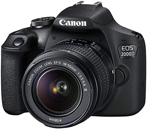 Canon EOS 2000d Rebel T7 Kit com EF-S 18-55mm f/3.5-5.6 III Lens + Modelo de pacote acessório Pano de tecido preto