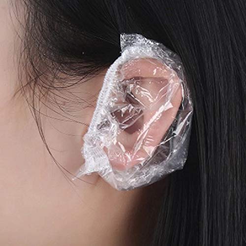 Capas de protetor da orelha 500 pcs descartáveis ​​plástico transparente à prova d'água tampes de ouvido de água à prova d'água