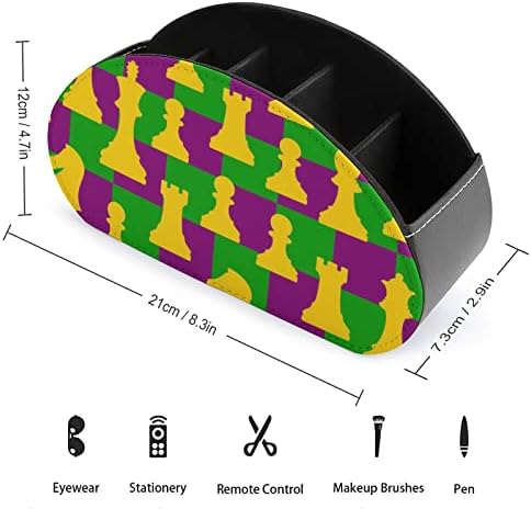 Titulares de controle remoto de xadrez de Mardi Gras 5 Caixa de armazenamento da área de trabalho do organizador do compartimento para remotos de TV Office Supplies