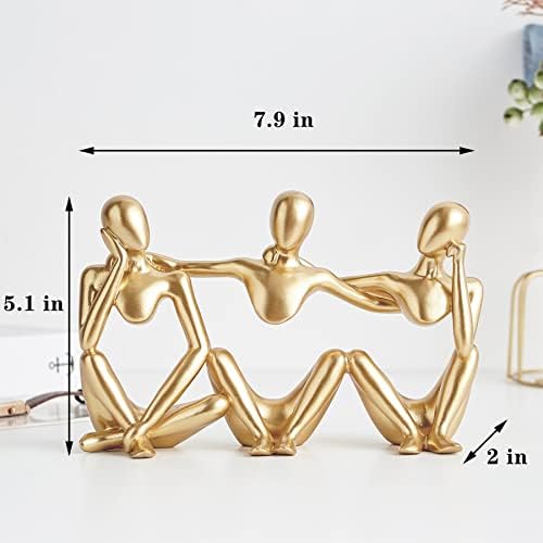 FJS Melhor amigo estátua Estatuetas de ouro decoração para decoração da mesa de café, decorações para casa para quarto