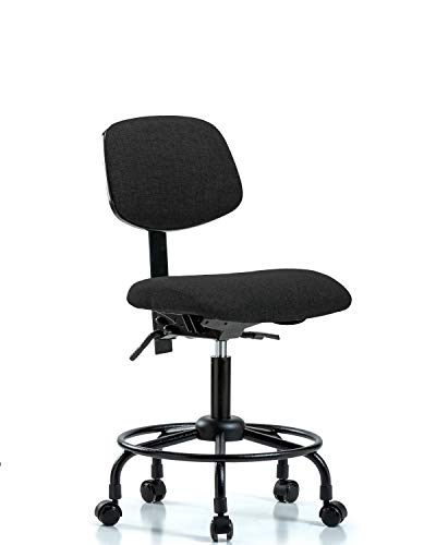 Labtech Seating LT41509 Fabric Desk de altura da cadeira redonda base de tubo, rodízios, azul