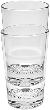 Barski - European - Glass - Hiball Tumblertackable - não ficará preso - projetado artisticamente - 14,2 oz. - Conjunto de 6 óculos