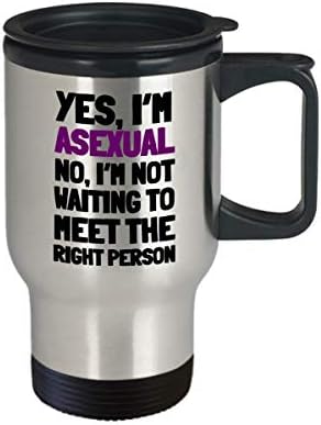 Caneca de viagem assexuada - presente de orgulho assexuado - presente de assexualidade engraçado - sim, eu sou assexual