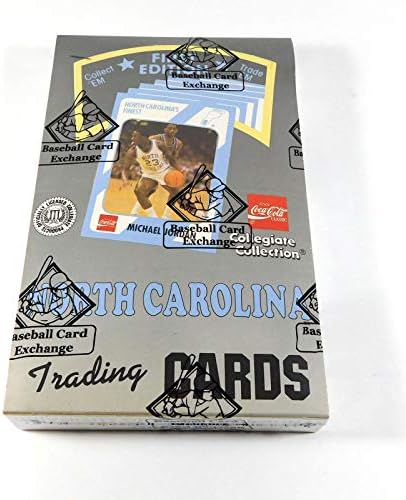 1989 Collegiate Carolina do Norte 1ª edição Basketball Box 36 Packs BBCE embrulhada - Cartões de basquete
