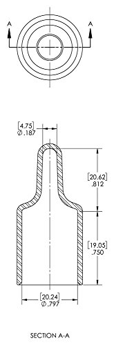 CAPLUGS 99394199 PLÁSTICO EZ PULL TAB CAP EZ-797-12, VINIL, CAP ID .797 Length .187, preto