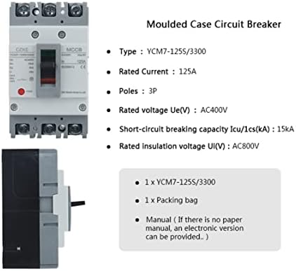Scruby YCM7-125S/3300 Caixa de caixa moldada disjuntor 3p 125A AC400V 15KA Solar interruptor MCCB Motor Protection
