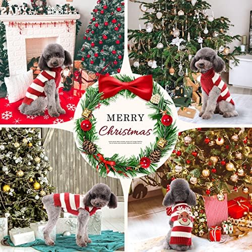 Doggystyle Dog Sweater Christmas Recasas listradas Cute de pet roupos de pet holiday Puppy Cat traje de ano novo para pequenos jumpers médios grandes cães