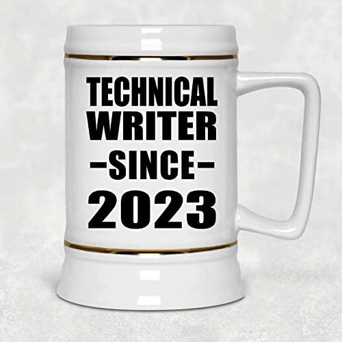 Designsify Writer Technical Desde 2023, caneca de 22 onças de caneca de caneca de cerâmica com alça para freezer,